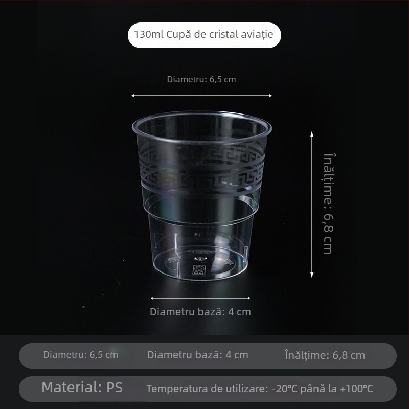 Tăvițe de unică folosință din plastic dur, aspect cristal, pentru uz casnic și banchete