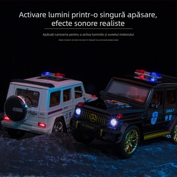 Mașină de poliție din aliaj – model realist 1:24 pentru copii