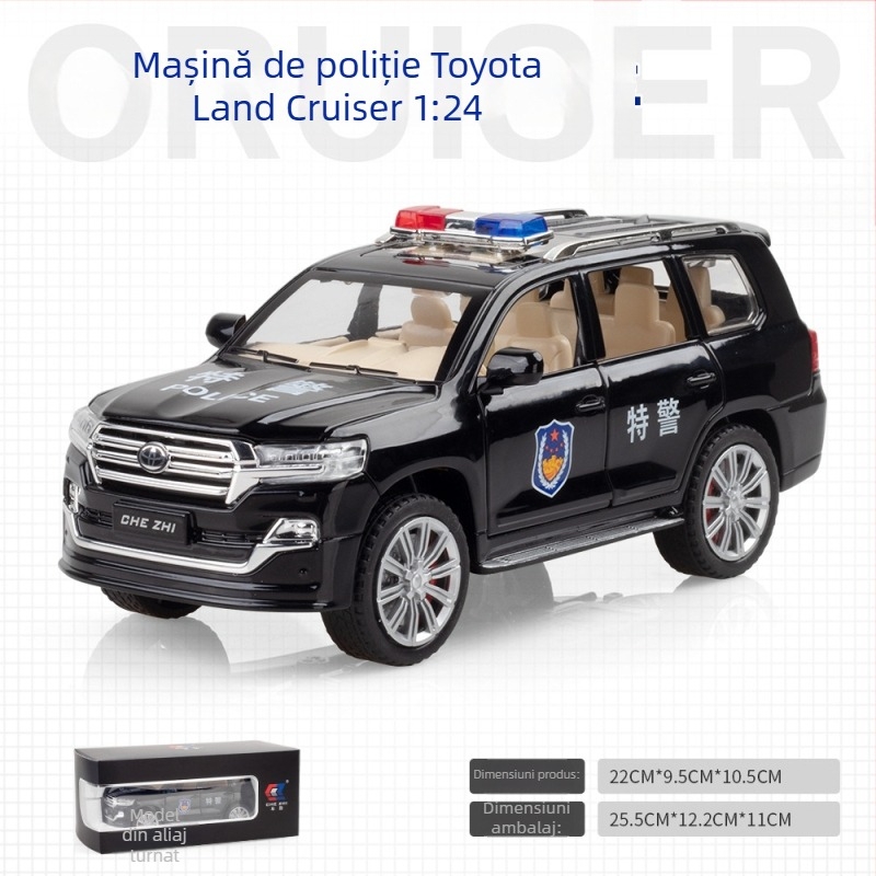Mașină de poliție din aliaj – model realist 1:24 pentru copii