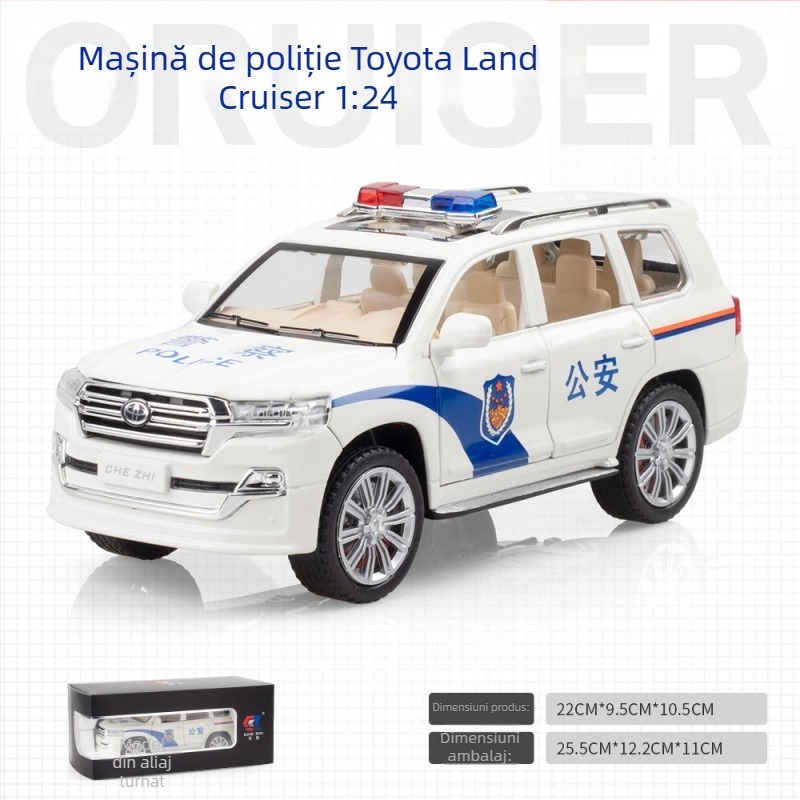 Mașină de poliție din aliaj – model realist 1:24 pentru copii