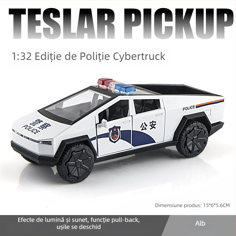 Mașină de poliție din aliaj – model realist 1:24 pentru copii
