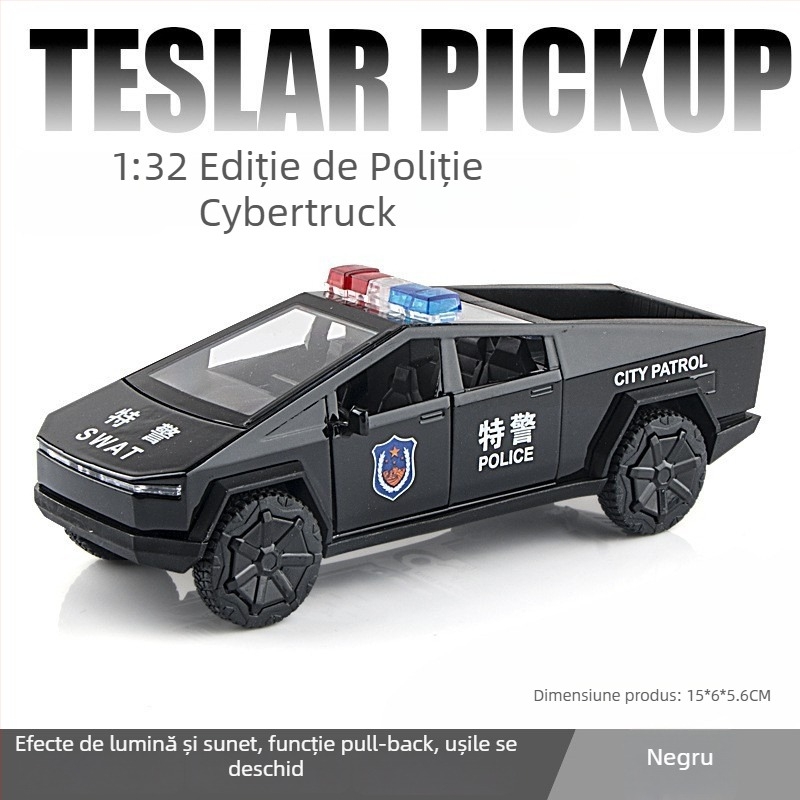 Mașină de poliție din aliaj – model realist 1:24 pentru copii