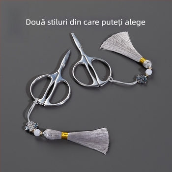 Rongshantang Foarfece de Ceai din Oțel Inoxidabil, Stil Retro Rock Tea și Tieguanyin, Pungă pentru Frunze de Ceai, Mini Foarfece de Ceai, Accesorii pentru Ceremonia Kung Fu a Ceaiului