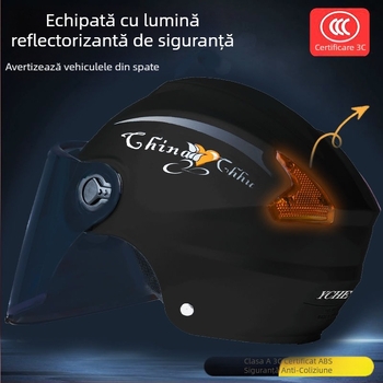 Cască pentru vehicule electrice, certificare 3C, protecție solară de vară, cască semi-închisă pentru motocicletă electrică, cască de siguranță pentru mers
