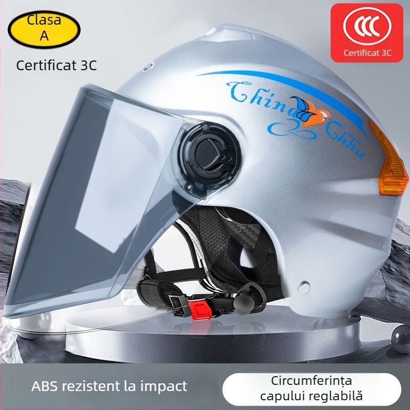 Cască pentru vehicule electrice, certificare 3C, protecție solară de vară, cască semi-închisă pentru motocicletă electrică, cască de siguranță pentru mers