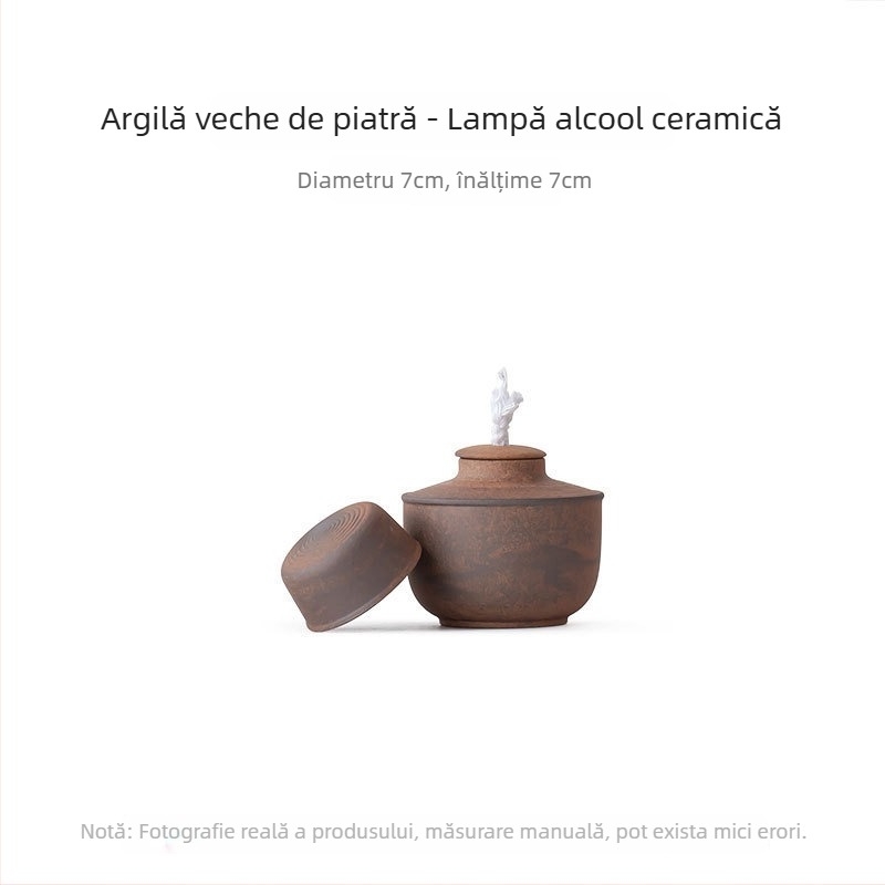 Plită ceramică pentru ceai cu lampă de alcool, pentru prepararea ceaiului Kung Fu, set de ceai pentru drumeții, încălzitor ecologic pentru fierberea apei