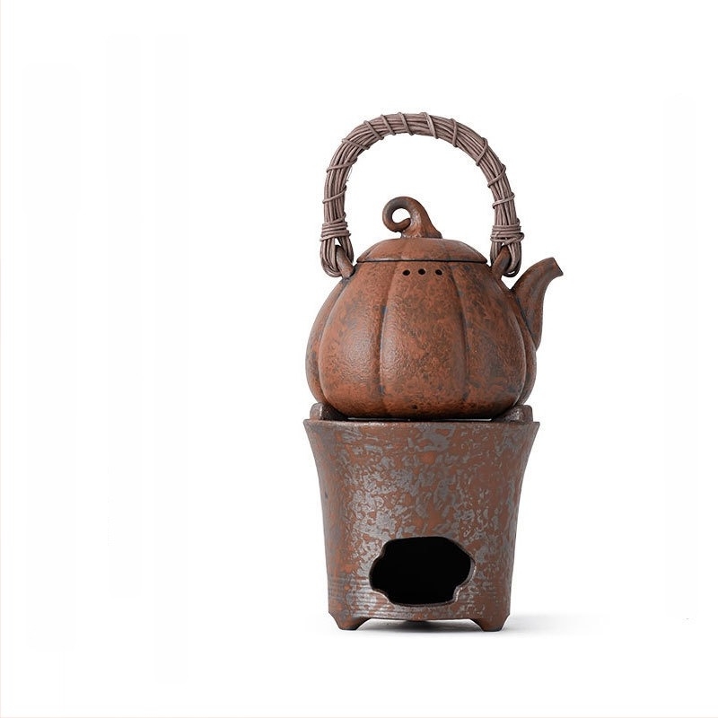 Plită ceramică pentru ceai cu lampă de alcool, pentru prepararea ceaiului Kung Fu, set de ceai pentru drumeții, încălzitor ecologic pentru fierberea apei