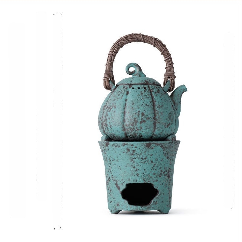 Plită ceramică pentru ceai cu lampă de alcool, pentru prepararea ceaiului Kung Fu, set de ceai pentru drumeții, încălzitor ecologic pentru fierberea apei