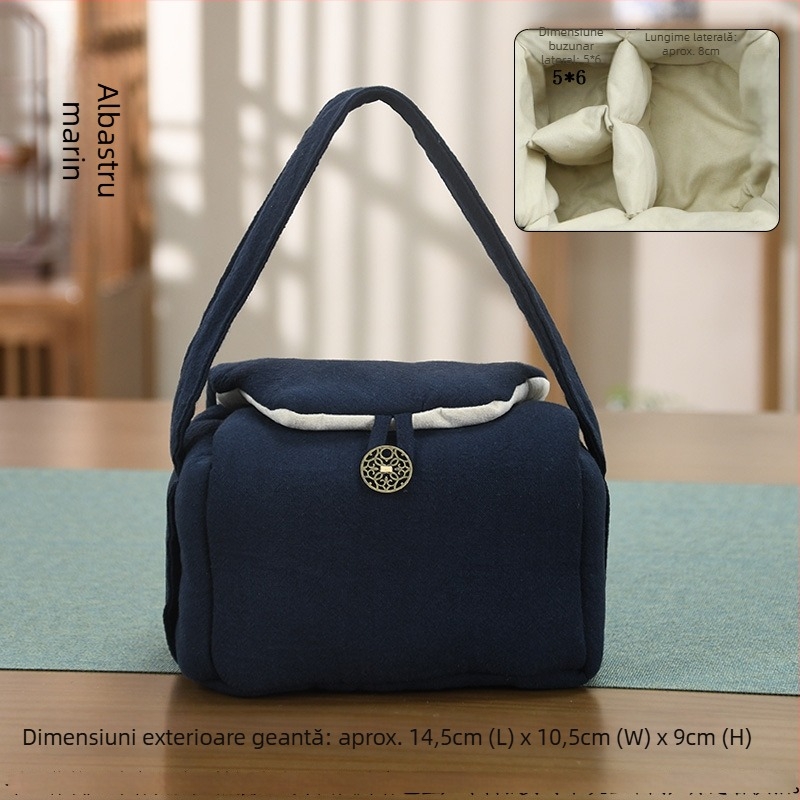 Set gaiwan de ceai cu bol cu capac, ceainic şi două ceşti; geantă din textile pentru depozitare; design robust; personalizare logo; accesorii pentru ceremonia ceaiului.