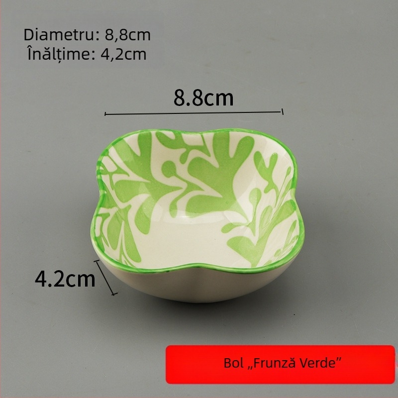 Vas de dip din porțelan – farfurie rotundă din ceramică pentru sosuri și condimente, potrivită pentru dumplings și barbecue; compatibil cu cuptorul cu microunde; modele variate