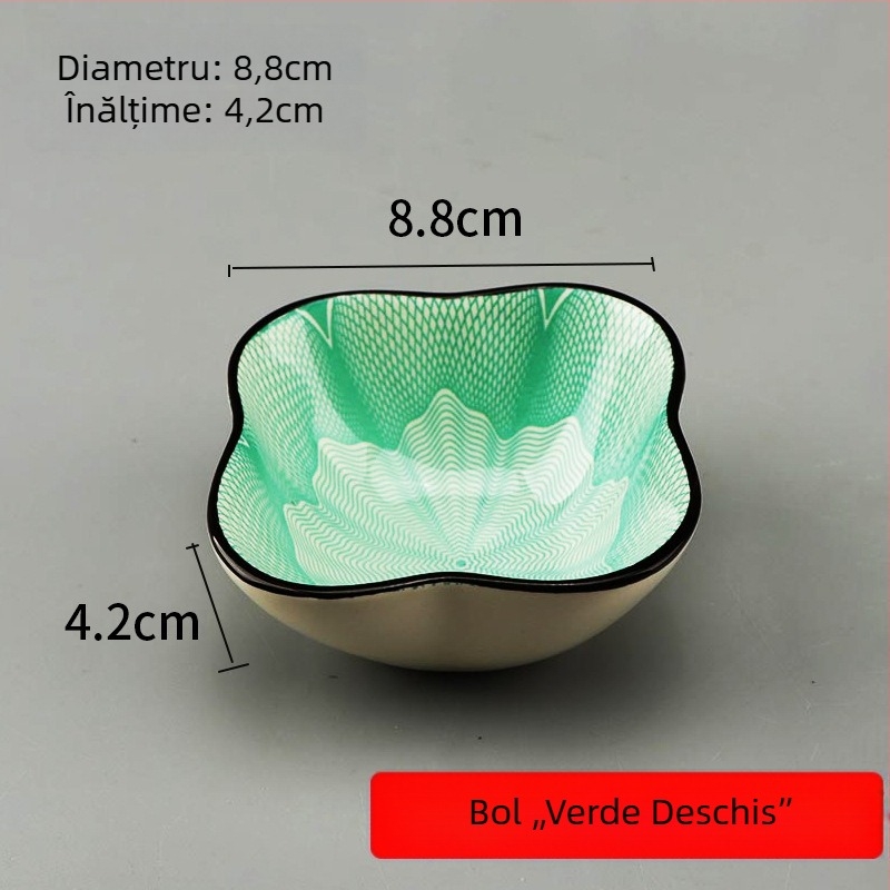 Vas de dip din porțelan – farfurie rotundă din ceramică pentru sosuri și condimente, potrivită pentru dumplings și barbecue; compatibil cu cuptorul cu microunde; modele variate