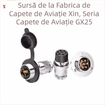 GX25-2 conector aeronautic, 3–8 pini, nuclee 9/10P12, conector flanșat femelă–mascul DF25M