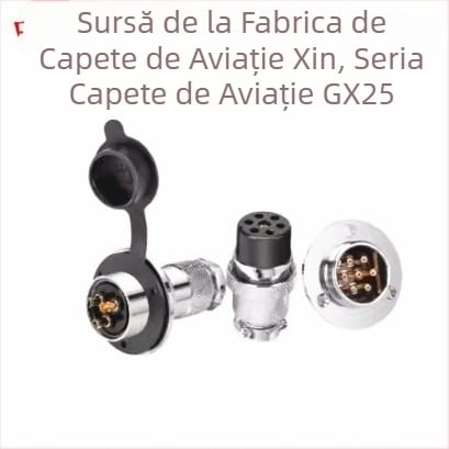 GX25-2 conector aeronautic, 3–8 pini, nuclee 9/10P12, conector flanșat femelă–mascul DF25M