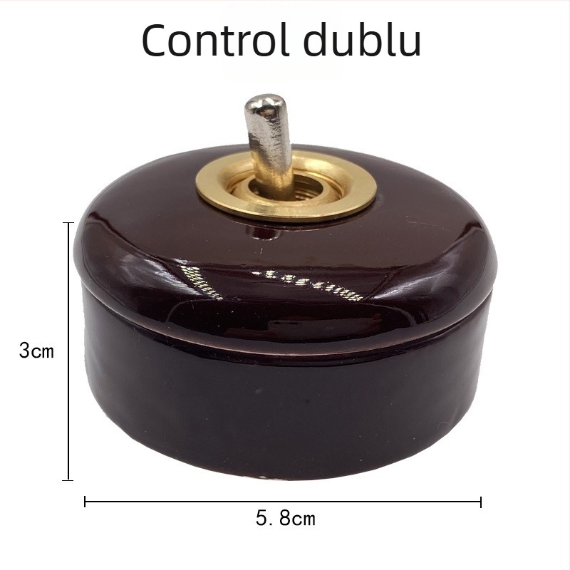 Comutator cu levier ceramic în stil retro, montaj pe suprafață, rotund, control simplu/dublu