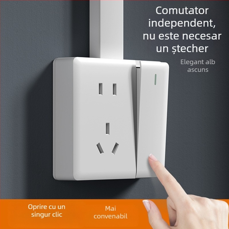 Intrerupător priză montat pe suprafață, tip 86, mare panou, prize cu cinci găuri și trei găuri, 16 A, pentru uz casnic