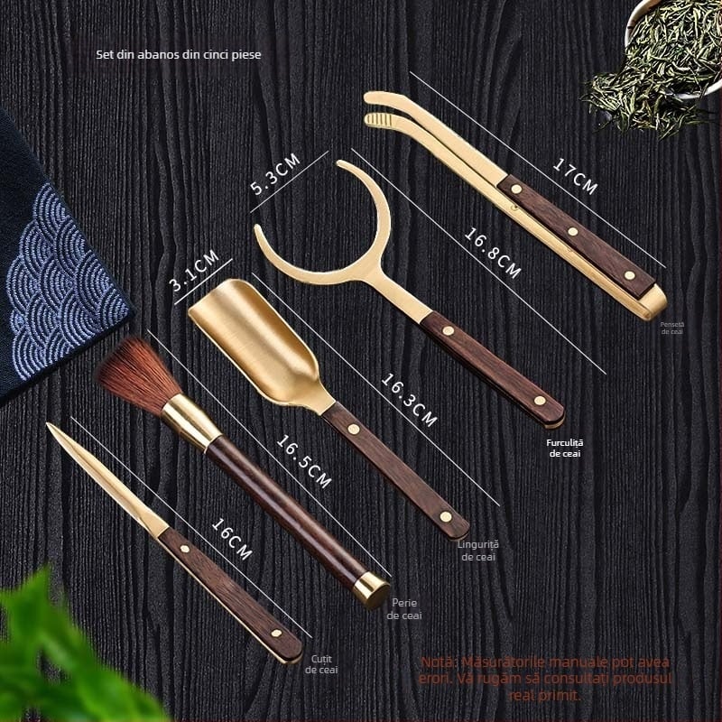 Set ceai din alamă pentru ceremonia Gongfu – accesorii de ceai