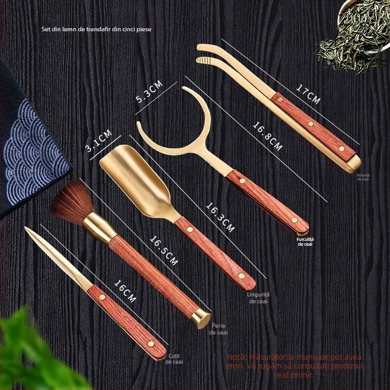 Set ceai din alamă pentru ceremonia Gongfu – accesorii de ceai