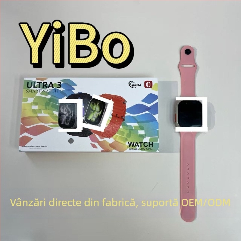 Smartwatch Ultra 3 AL cu două curele și conectare Bluetooth