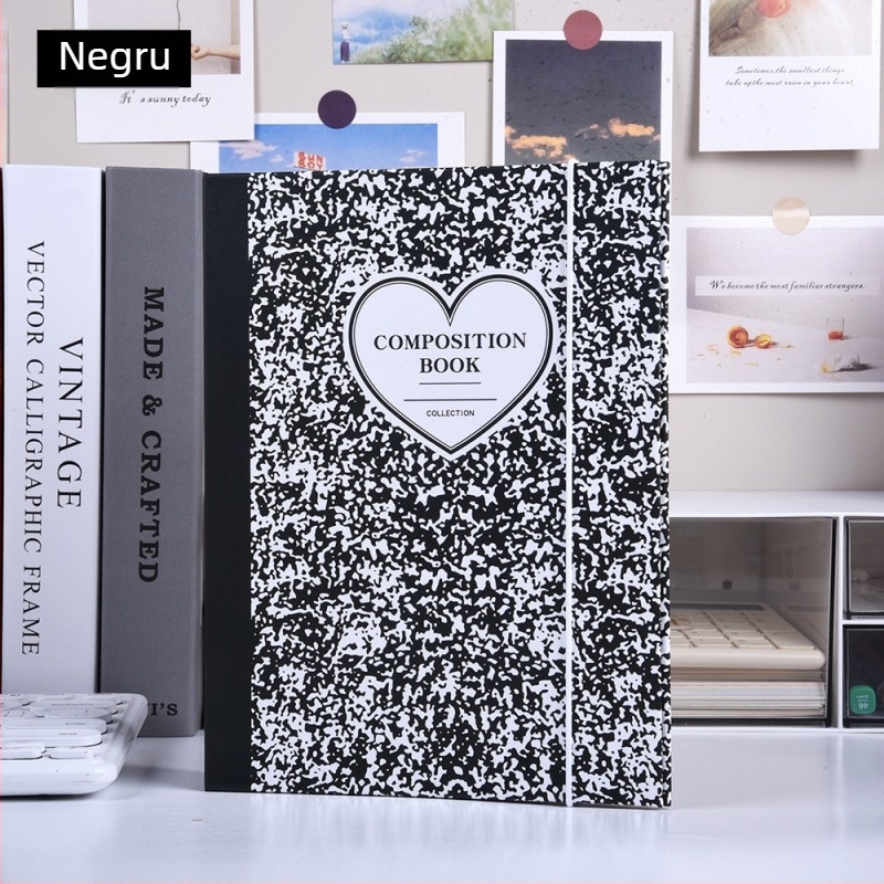 A5 stil coreean, mapă cu 6 găuri, capac rigid, pentru fotografii 3×5 inch și carduri cu vedete