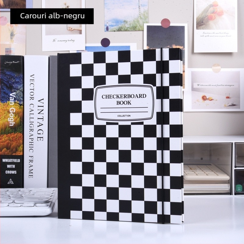 A5 stil coreean, mapă cu 6 găuri, capac rigid, pentru fotografii 3×5 inch și carduri cu vedete