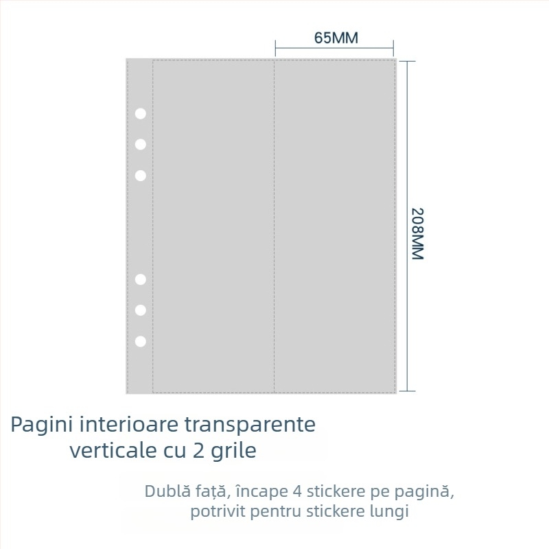 A5 stil coreean, mapă cu 6 găuri, capac rigid, pentru fotografii 3×5 inch și carduri cu vedete