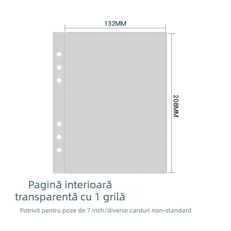 A5 stil coreean, mapă cu 6 găuri, capac rigid, pentru fotografii 3×5 inch și carduri cu vedete