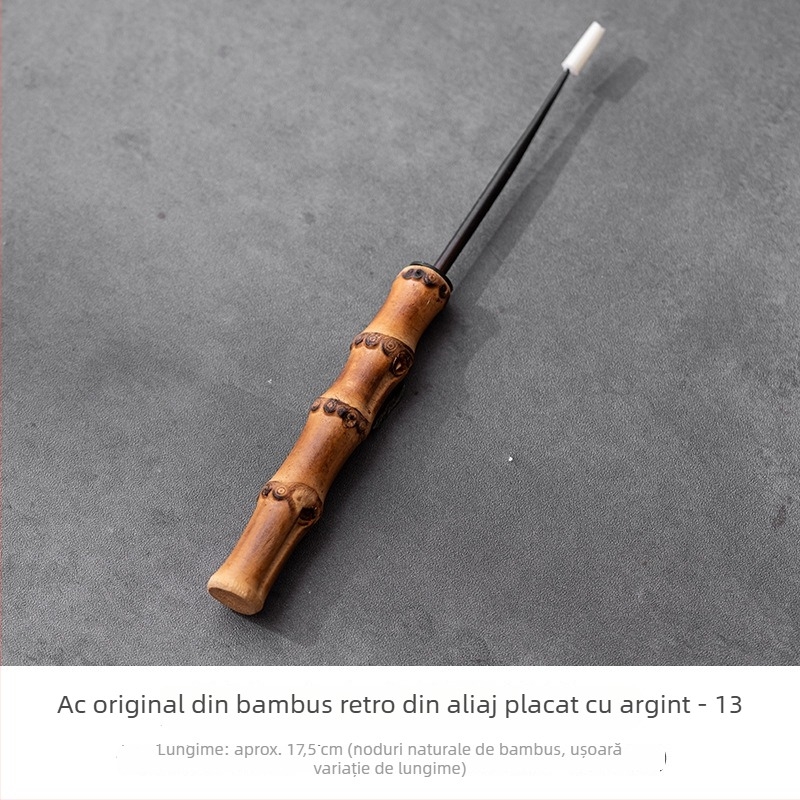 Set de accesorii pentru ceremonia ceaiului, în stil antic, bambus mov – lingură de ceai din bambus, linguriță, bețtișor de bambus, lingură pentru ceai, Șase domni