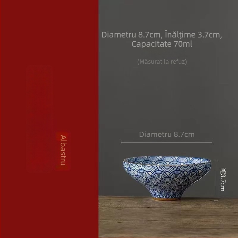 Cupa Gongfu din ceramică – ceașcă mare de ceai cu decor auriu