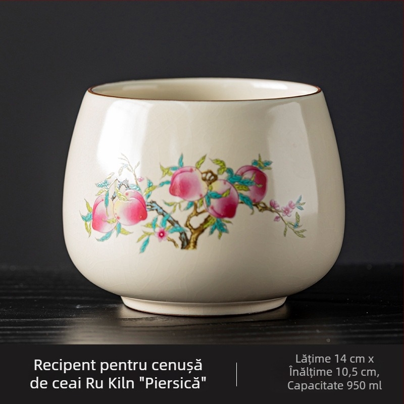 Accesorii ceramice pentru ceremonia de ceai Kung Fu — set simplu retro: vas de apă, vas de spălat ceai, rezervor de apă, găleată de ceai și vas pentru reziduuri