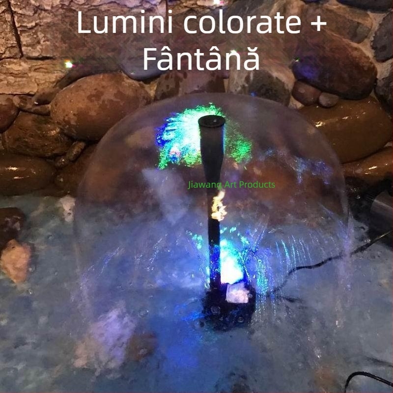 Spray de apă în formă de ciupercă pentru peisaj de rocă cu LED, potrivit pentru fântâni mici și acvarii, fântână decorativă pentru nunți