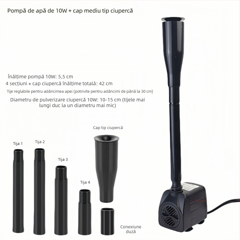 Spray de apă în formă de ciupercă pentru peisaj de rocă cu LED, potrivit pentru fântâni mici și acvarii, fântână decorativă pentru nunți