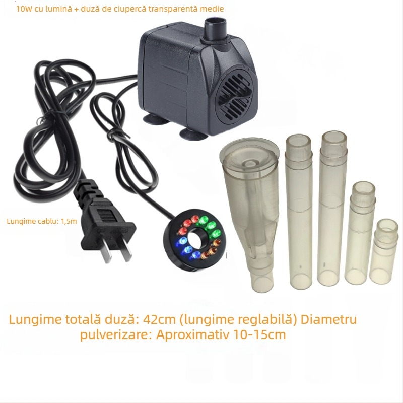 Spray de apă în formă de ciupercă pentru peisaj de rocă cu LED, potrivit pentru fântâni mici și acvarii, fântână decorativă pentru nunți