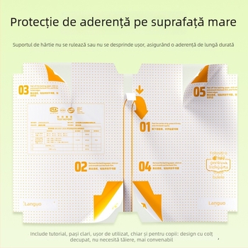 Blue Fruit husă de carte transparentă autoadezivă, segmentată, impermeabilă, pentru elevi din învățământul primar și gimnazial