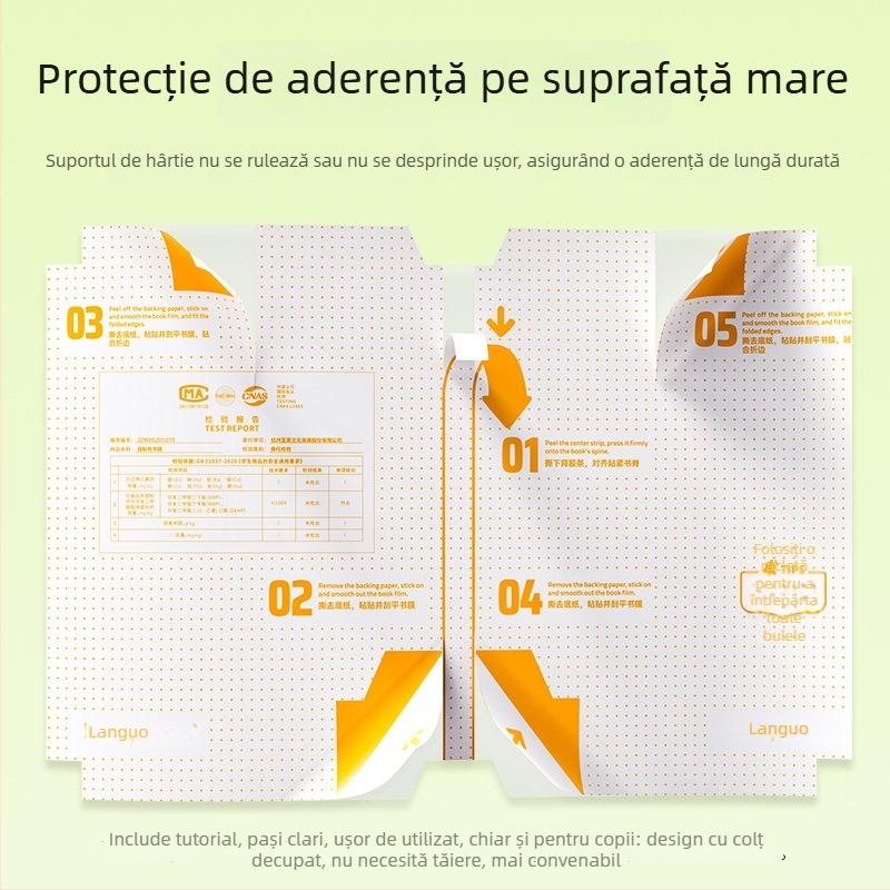 Blue Fruit husă de carte transparentă autoadezivă, segmentată, impermeabilă, pentru elevi din învățământul primar și gimnazial