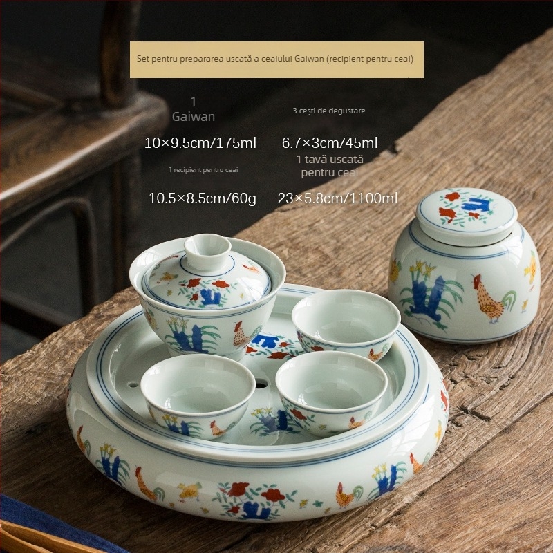 Tavă ceramică pentru ceai cu rezervor de apă, pentru infuzie uscată, set de ceai vintage, măsuță mică de ceai