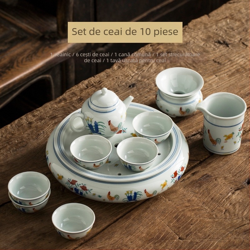 Tavă ceramică pentru ceai cu rezervor de apă, pentru infuzie uscată, set de ceai vintage, măsuță mică de ceai