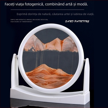 Tablou 3D din sticlă cu nisip lichid, ramă DIY pentru ceas de birou, cadou de ziua de naștere