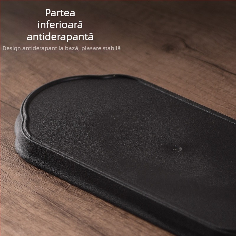 Tavă de ceai absorbant, set compact Kung Fu, stil chinezesc, model 2025, suport mini pentru ceainic pentru o singură persoană