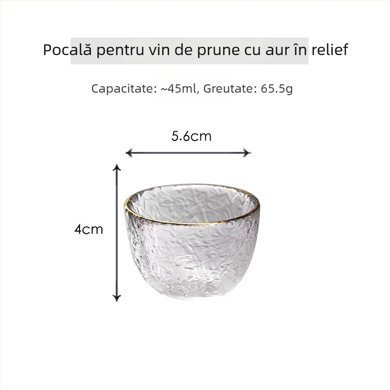 Ceașcă de ceai din cristal în stil japonez, cu aurire, pentru uz casnic — ceașcă Gongfu individuală