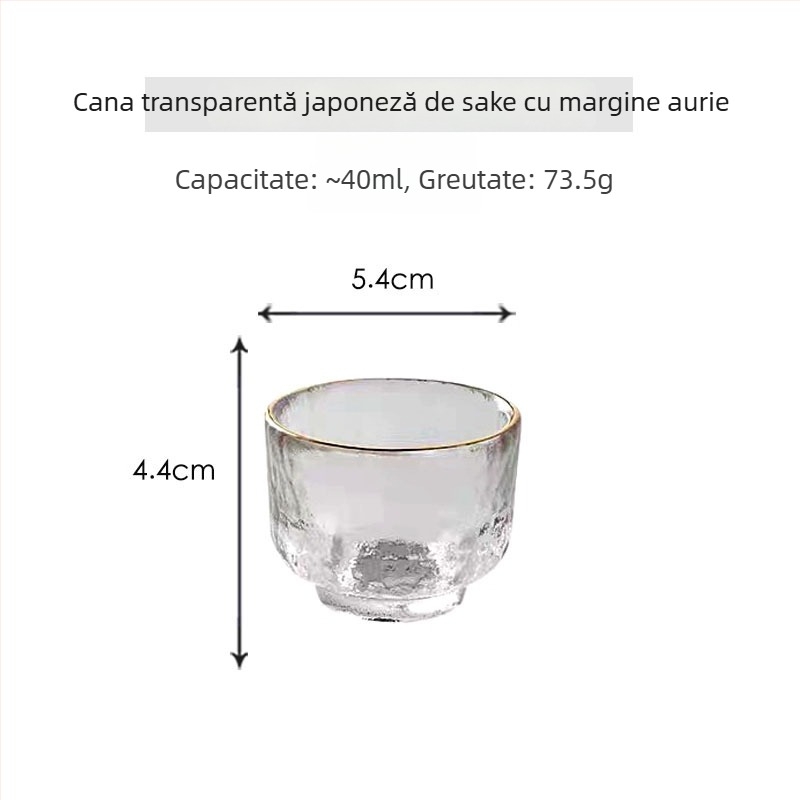 Ceașcă de ceai din cristal în stil japonez, cu aurire, pentru uz casnic — ceașcă Gongfu individuală