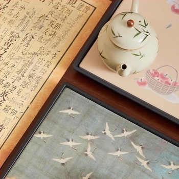 Tavă pătrată pentru infuzie uscată în stil chinezesc nou, design retro național, suprafață absorbantă pentru apă, suport pentru ceainic, set Kung Fu de ceai și masă de ceai