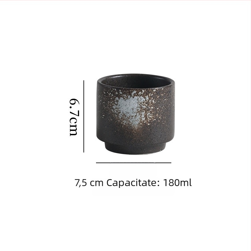 Set ceai ceramic în stil japonez retro, cu ceainic și cești, mânere din bambus, portabil, pentru apă rece