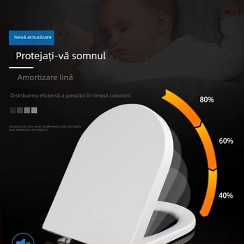 Capac de toaletă din rășină urea-formaldehidă, gros, în formă U, V, O sau pătrat, stil clasic, închidere moale, capac universal pentru WC