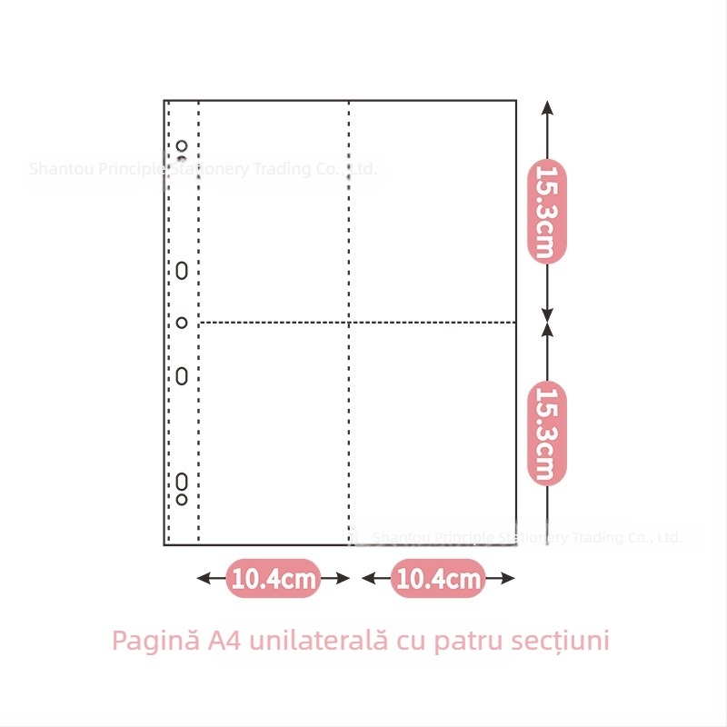 Album de carduri din piele A4 cu 9 buzunare, sistem cu foi detașabile, pentru suveniruri ale vedetelor, 50 de pagini, imprimare logo disponibil.