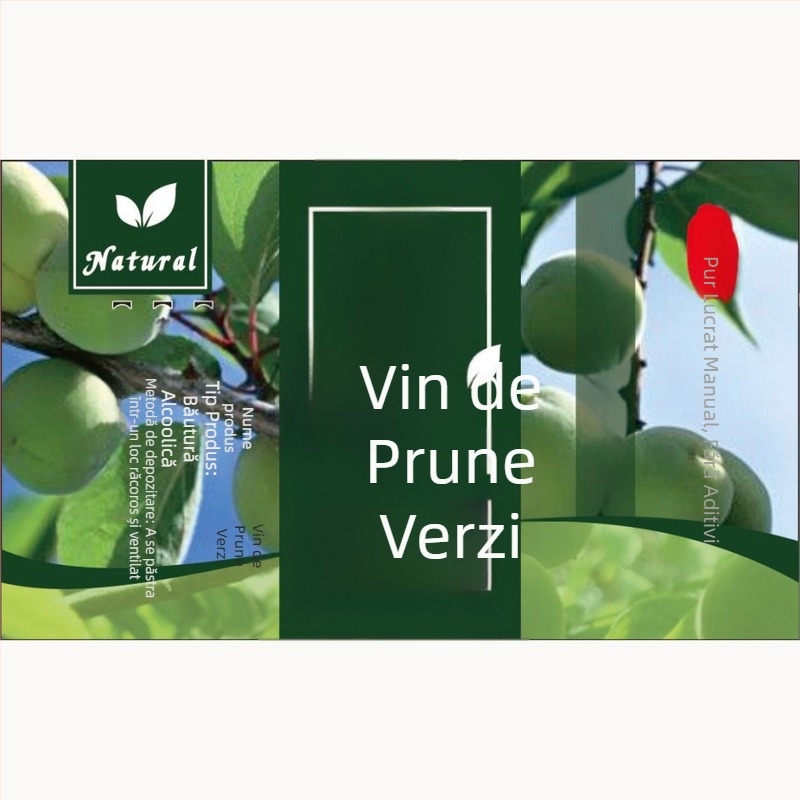 Etichetă autoadezivă Kraft pentru sticle de vin de fructe, pătrată, 9 × 5,5 cm, design Peach Blossom, Bayberry, Osmanthus, Mulberry, Lychee, Cherry, Dragon Fruit, Hawthorn, Green Plum, Blueberry, Rose și Renzijiu