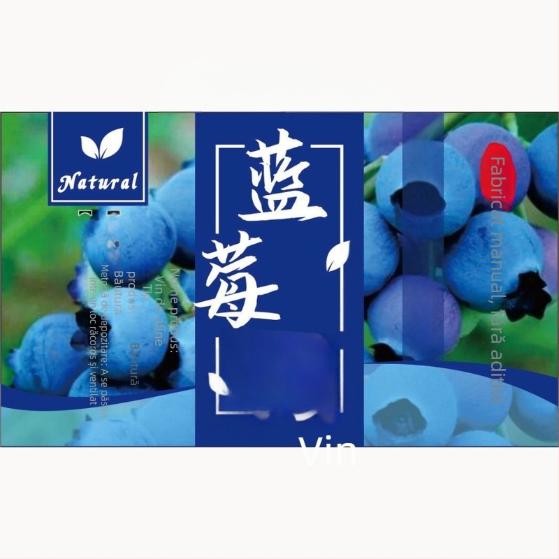 Etichetă autoadezivă Kraft pentru sticle de vin de fructe, pătrată, 9 × 5,5 cm, design Peach Blossom, Bayberry, Osmanthus, Mulberry, Lychee, Cherry, Dragon Fruit, Hawthorn, Green Plum, Blueberry, Rose și Renzijiu