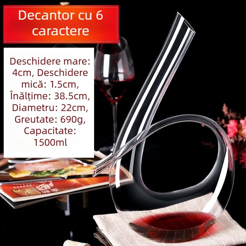 Decantor mic rapid din sticlă de cristal fără plumb, pentru vin roșu, stil european, decantor personalizat