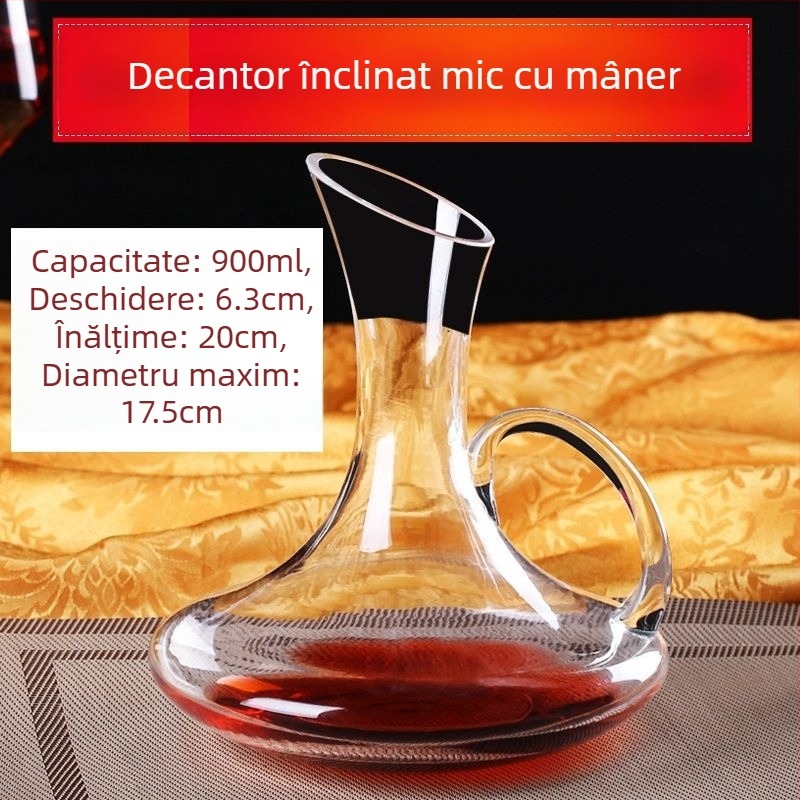 Decantor mic rapid din sticlă de cristal fără plumb, pentru vin roșu, stil european, decantor personalizat