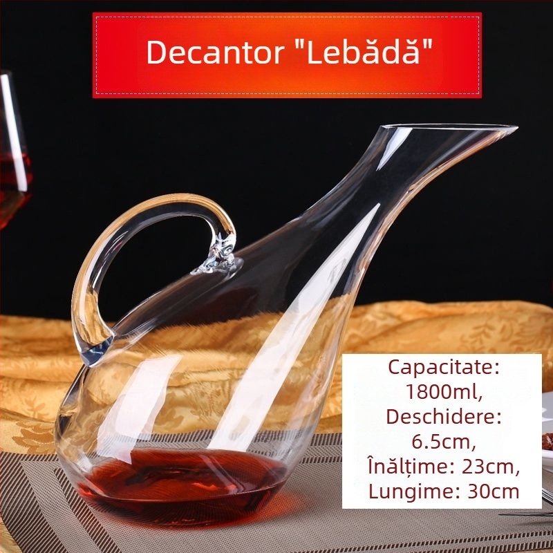 Decantor mic rapid din sticlă de cristal fără plumb, pentru vin roșu, stil european, decantor personalizat