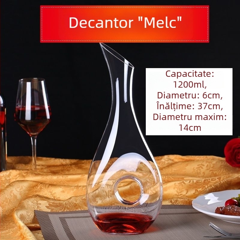 Decantor mic rapid din sticlă de cristal fără plumb, pentru vin roșu, stil european, decantor personalizat